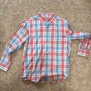 Vineyard Vines Red and Blue Plaid Men's Shirt